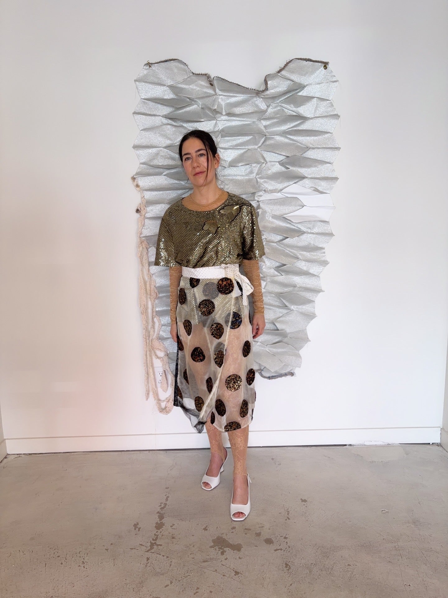 Marble Dot Wrap Skirt