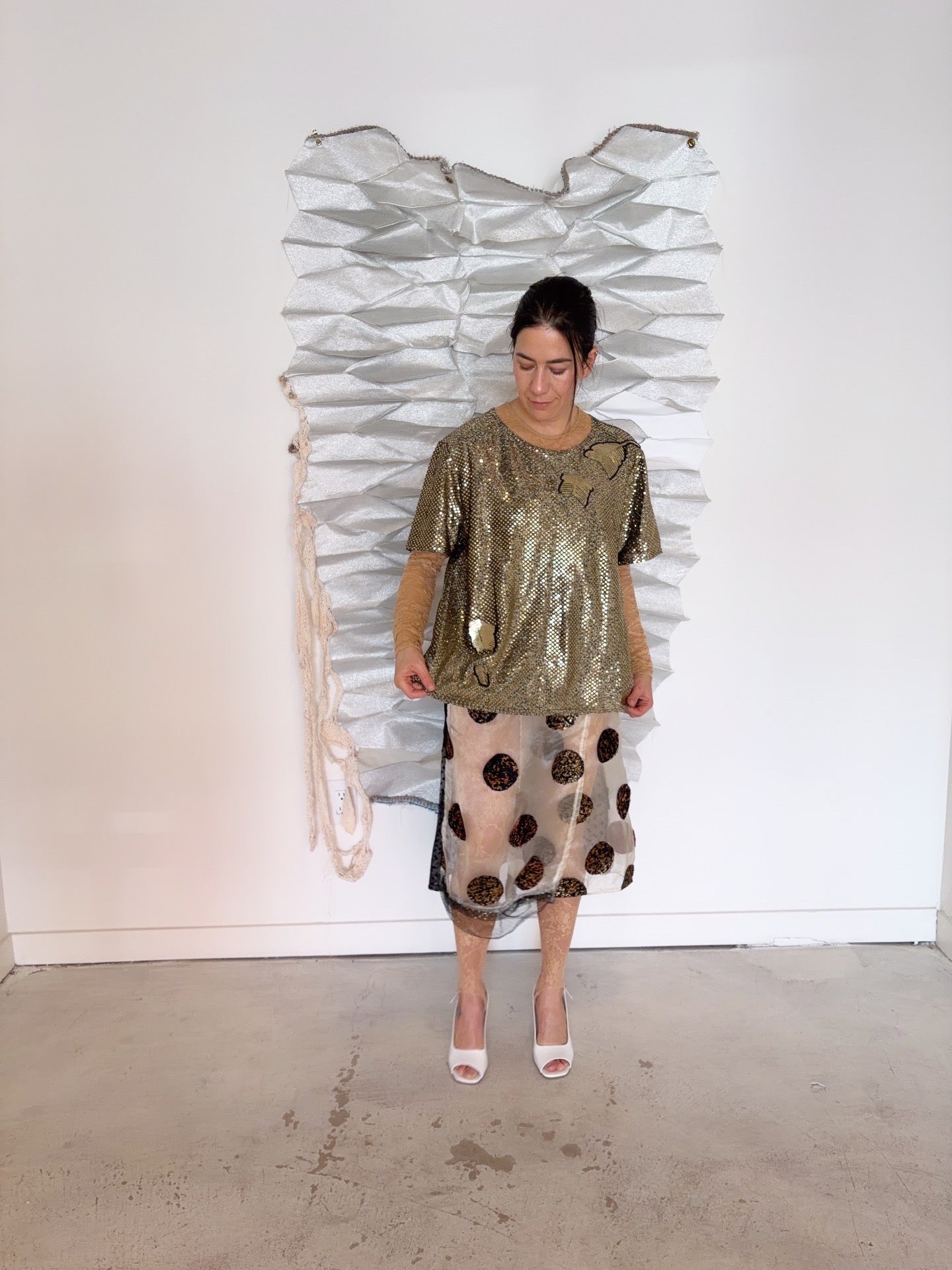 Marble Dot Wrap Skirt